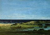 The beach by Gustave Courbet
